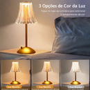 Luminária de Mesa com Saia de Seda e Sensor de Toque LED - Angel & Home