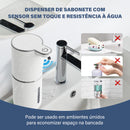 Dispensador automático de sabonete em espuma Wiio com sensor sem toque, recarregável por USB, em acabamento moderno.