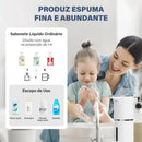 Dispensador automático de sabonete em espuma Wiio com sensor sem toque, recarregável por USB, em acabamento moderno.
