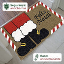 Tapete Capacho de Natal Feliz Natal em Vinil 60 x 40 cm Antiderrapante para Entrada