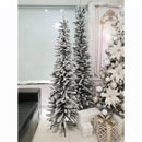 Árvore de Natal Nevada Slim de 1,20 a 2,10 m com Galhos Densos e Efeito de Neve Branca