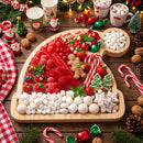 Kit Petisqueiras de Natal em Madeira Pinus: Árvore, Estrela, Presente e Gorro para Mesa Posta