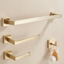 Kit Acessórios para Banheiro 4 Peças em Aço Inox 304: Toalheiro 40 ou 60 cm, Porta-Papel e Gancho