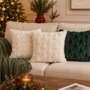 Kit 2 Peças Capa Natalina Almofada Decorativa 45X45 Bordada alto relevo árvore de Natal