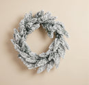 Guirlanda de Natal Nevada para Porta 45 cm ou 60 cm, Verde com Neve Branca