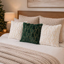 Kit 2 Peças Capa Natalina Almofada Decorativa 45X45 Bordada alto relevo árvore de Natal