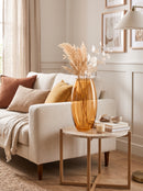Vaso Decorativo Romeu Âmbar em Vidro 22 cm: Elegância para Mesas, Aparadores e Nichos