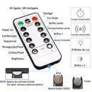 Cortina de Luz LED USB com Controle Remoto e 8 Modos: 200, 300 ou 390 LEDs, Luz Quente ou Branca