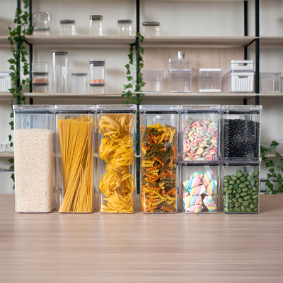 Kit de  Potes Herméticos Porta-Mantimentos – Despensa Organizada e Alimentos Mais Frescos no Dia a Dia