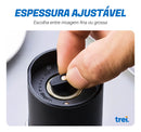Moedor elétrico automático de sal e pimenta Angel & Home com corpo preto e ajuste de moagem para temperos.
