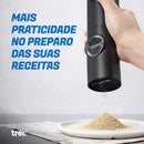 Moedor elétrico de sal e pimenta Angel & Home, automático, ajustável e com corpo preto, para temperar com facilidade