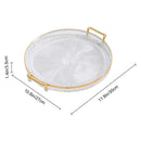 Bandeja decorativa redonda de acrílico espelhado para servir, marca Angel & Home, superfície refletora e elegante.