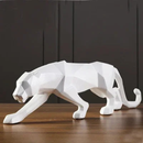 Estátua de pantera decorativa em resina com design geométrico moderno para sala ou escritório, da marca Angel & Home
