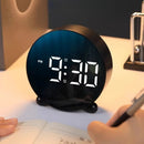 Relógio Digital de Mesa Despertador LED Redondo