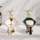 Saboneteira para banheiro de cerâmica decorativa da Angel & Home, com design elegante para pia de banheiro.
