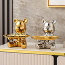 Escultura Decorativa com Bandeja Urso Geométrico - Decoração - Angel & Home