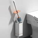 Escova sanitária de silicone com suporte da Angel & Home, ideal para higiene pessoal, com design prático e confortável.