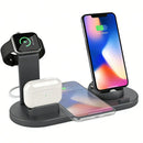 Estação de carregamento 7 em 1 Angel & Home, carregador wireless para smartphone, smartwatch, fones e mais, organizado e moderno