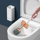 Escova sanitária de silicone Angel & Home com suporte, design compacto e resistente para higiene eficiente no banheiro