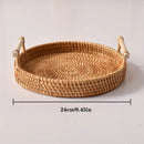 Bandeja Decorativa Redonda de Vime Rattan - Premium - Angel & Home