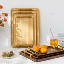 Bandeja de madeira em bambu com alça da Angel & Home, design elegante e resistente para servir alimentos e bebidas.