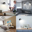 Conjunto de 2 arandelas de parede LED redondas internas e externas da Angel & Home, iluminação moderna e eficiente para ambientes internos e externos.