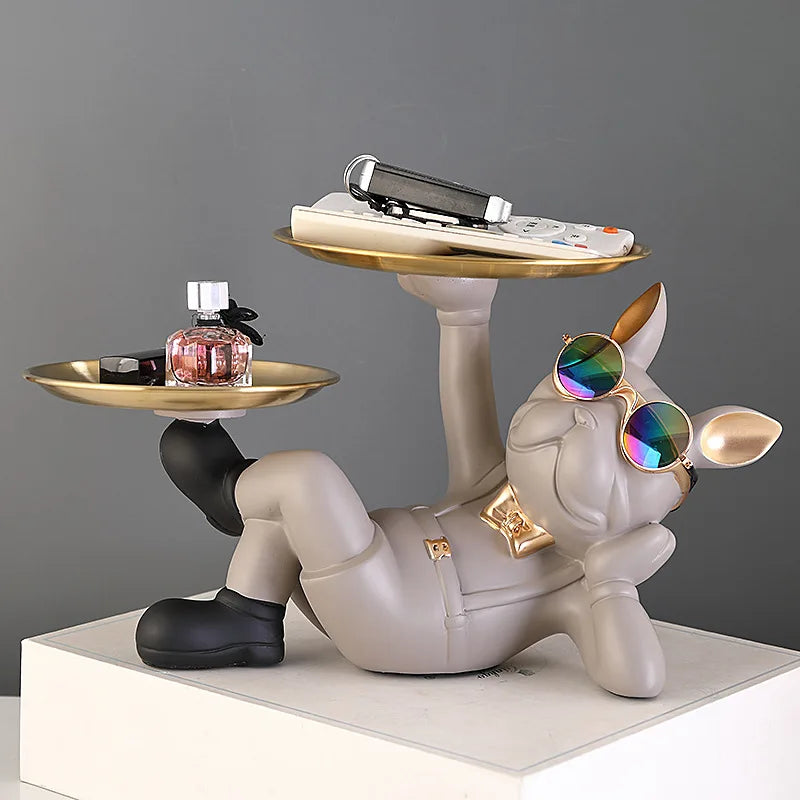 Escultura Decorativa Bulldog Moderno   Estátua de Cachorro para Sala, Quarto e Escritório - Angel & Home