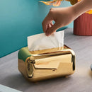 Caixa de papel de luxo dourada Angel & Home para guardanapos, organizador de papel de mesa com acabamento elegante para cozinha e escritório.