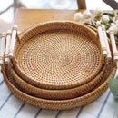 Bandeja Decorativa Redonda de Vime Rattan - Premium - Angel & Home