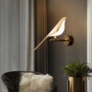 Arandela de Parede Interna para Quarto/Sala Dourada LED Pássaro