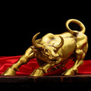 Copper Brass Bull Wall Street Cattle Sculpture Cow Statue Mascot Ornament Office Decor Exquisite Crafts Gift - Angel & Home