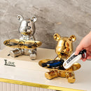 Escultura Decorativa com Bandeja Urso Geométrico - Decoração - Angel & Home