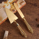 Kit de 2 peças com espátula e faca para bolo da Angel & Home, utensílios de cozinha para decorar e cortar bolos.