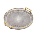 Bandeja decorativa redonda de acrílico espelhado para servir, estilo elegante, da marca Angel & Home.