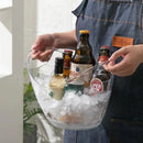 Balde de gelo de 4L com alça transparente da Angel & Home, feito de plástico resistente para manter bebidas geladas.