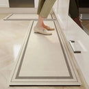 Tapete antiderrapante para cozinha da Angel & Home, absorvente e elegante na cor bege, ideal para áreas de preparo e lavagem.