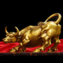 Copper Brass Bull Wall Street Cattle Sculpture Cow Statue Mascot Ornament Office Decor Exquisite Crafts Gift - Angel & Home