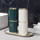 Porta escova de dentes Angel & Home com tampa para banheiro, suporte para escovas e proteção contra sujeira.