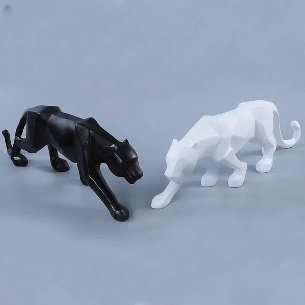 Estátua Pantera Decorativa em Resina / Geométrica Moderna para Sala e Escritório