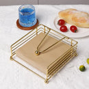 Porta guardanapos moderno em ferro da Angel & Home, com design elegante e acabamento em ferro preto para decoração de mesa.