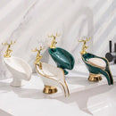 Saboneteira para banheiro em cerâmica, decorativa, da Angel & Home, ideal para pia de banheiro com design elegante