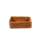 Cesto de palha para decoração e organização, feito de rattan, com acabamento natural, ideal para manter ambientes elegantes e organizados.