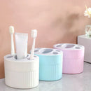 Suporte para escova de dentes e pasta de dente em plástico, estilo simples e elegante, para organização de banheiro, marca Angel & Home