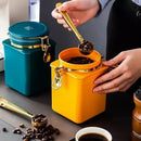 Pote hermético de 1,1L da Angel & Home com válvula, design elegante e acabamento de luxo para armazenamento de alimentos.