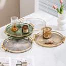 Bandeja decorativa espelhada redonda de acrílico para servir, com acabamento elegante, da marca Angel & Home.