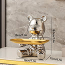 Escultura Decorativa com Bandeja Urso Geométrico - Decoração - Angel & Home