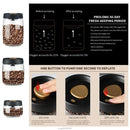 Pote a vácuo Angel & Home com vedação total para armazenamento de café, feito de vidro resistente e tampa hermética.
