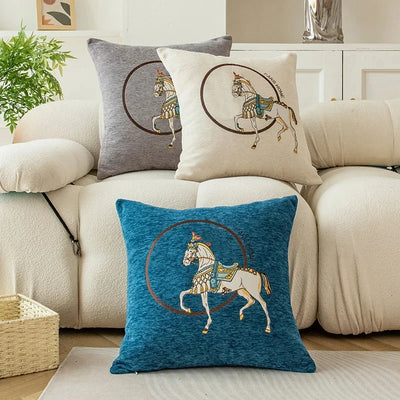 Capa para Almofadas 45x45 para Sofá Horse Decorativa de Luxo