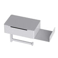 Suporte de papel higiênico de parede Angel & Home com gaveta para banheiro, em acabamento moderno e funcional.