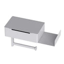 Suporte de papel higiênico de parede Angel & Home com gaveta para banheiro, em acabamento moderno e funcional.